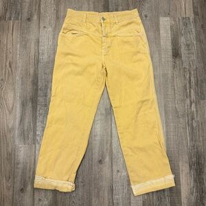 CLOSED Yellow Cropped Button Fly Jeans made in Italy size 28